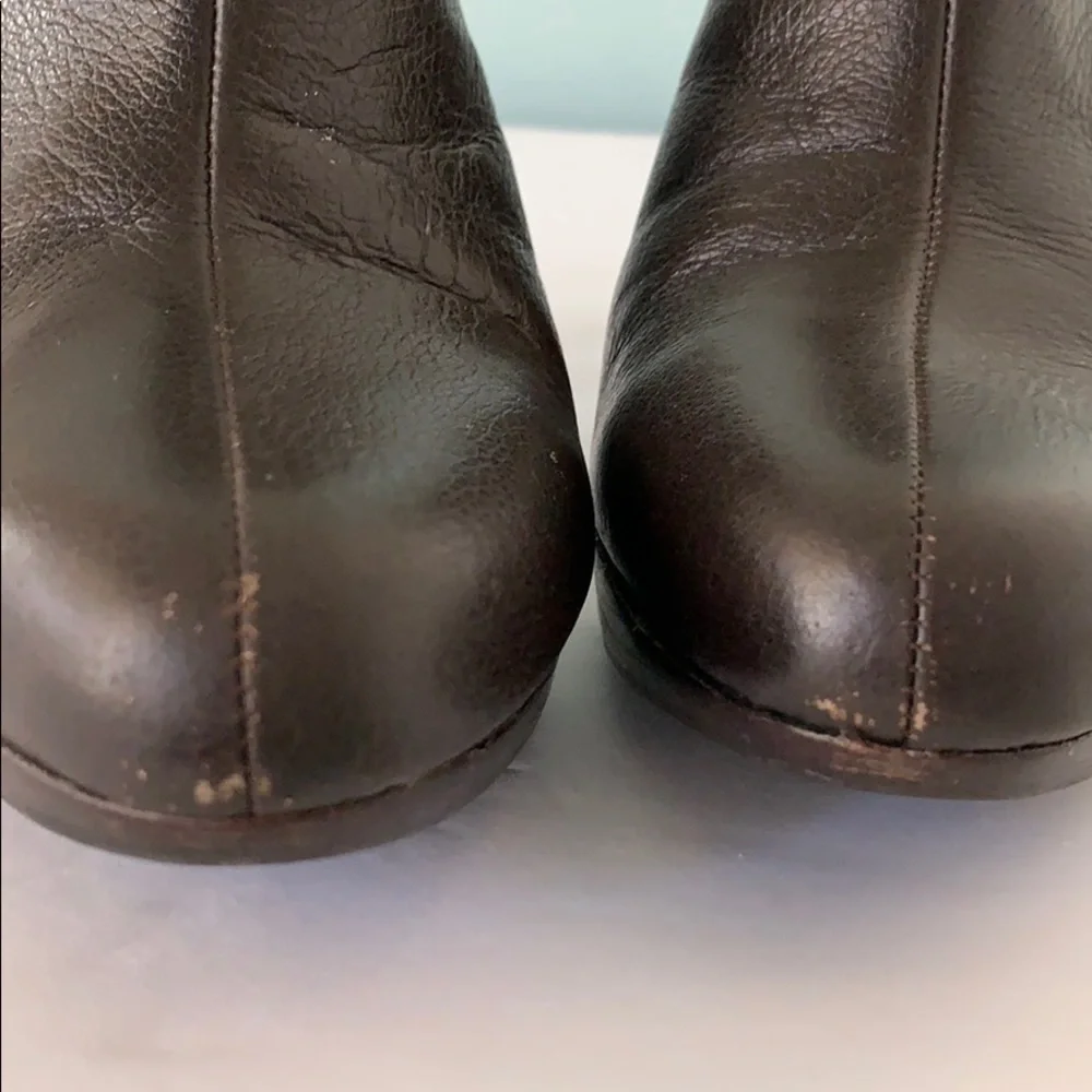 Matisse Booties Brown Leather Platform High Heel Inside Zipper 8.5M